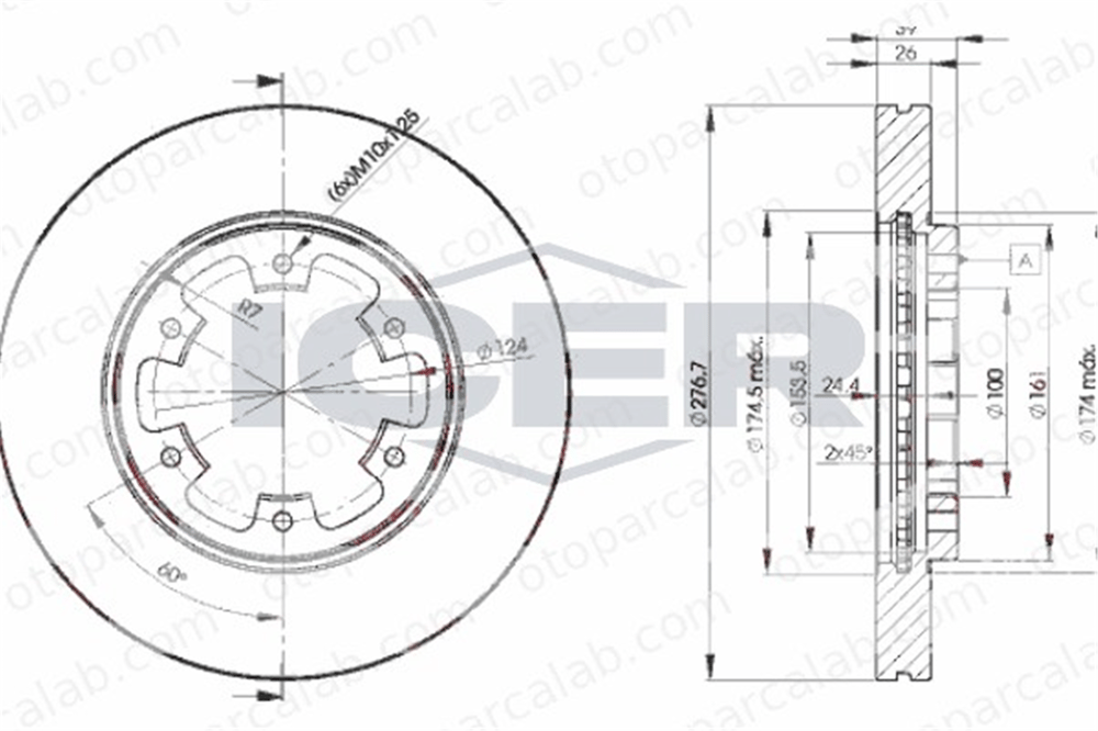 KALE BALATA TFD00252 Fren Disk Ayna Ön Sağ ve Sol FORD MAVERICK NISSAN PICK UP 1954433 1954434