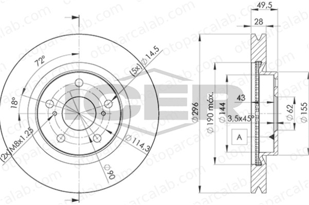 KALE BALATA TFD00291 Fren Disk Ayna Ön Sağ ve Sol TOYOTA CAMRY Sedan RAV 4 IV 4351242050 4351202250