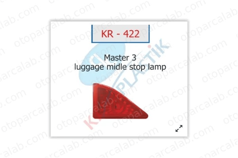 KAYA PLASTIK 422 Ek Fren Lambası (3.Stop) KAYA PLASTİK 422 RENAULT MASTER III Panelvan/Van OPEL MOVANO B Panelvan/Van 265900021R 2654000Q0C