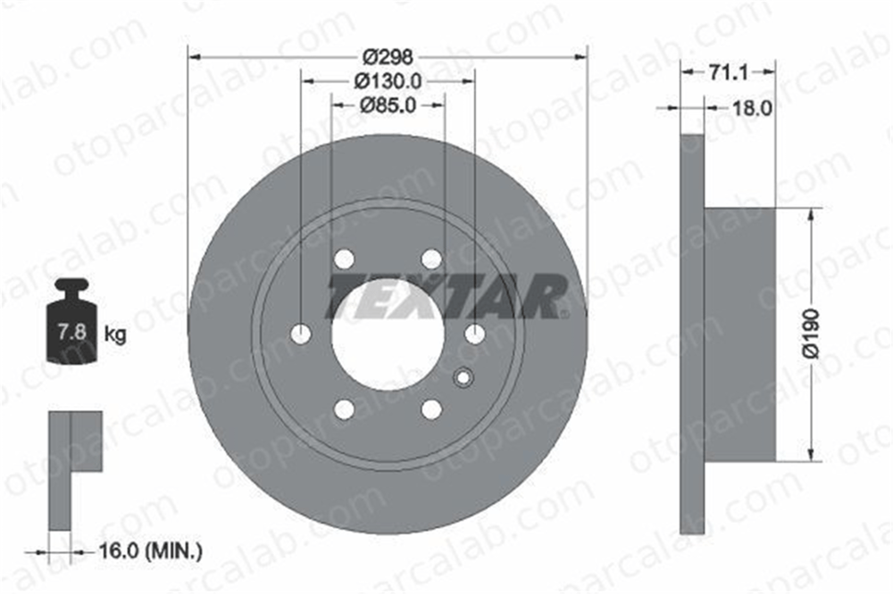 KRAFTVOLL 07040912 Fren Disk Ayna Arka Sağ ve Sol MERCEDES-BENZ SPRINTER 3,5-t Panelvan/Van SPRINTER 4-t Panelvan/Van A9104230200 9104230200