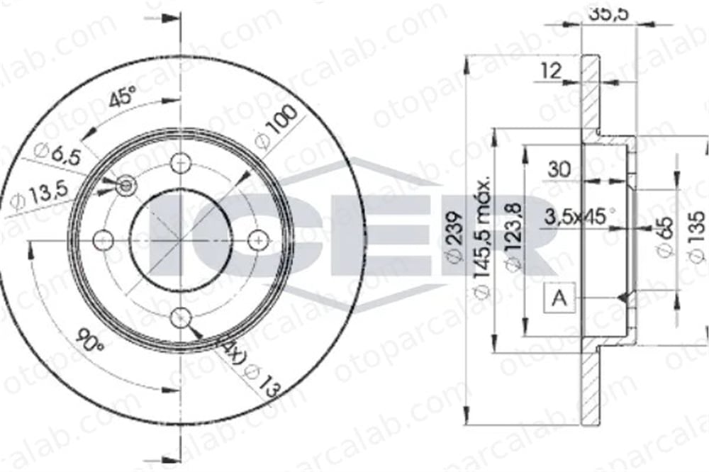 KRAFTVOLL 07040933 Fren Disk Ayna Ön Sağ ve Sol VW GOLF II SCIROCCO 321615301 171615301