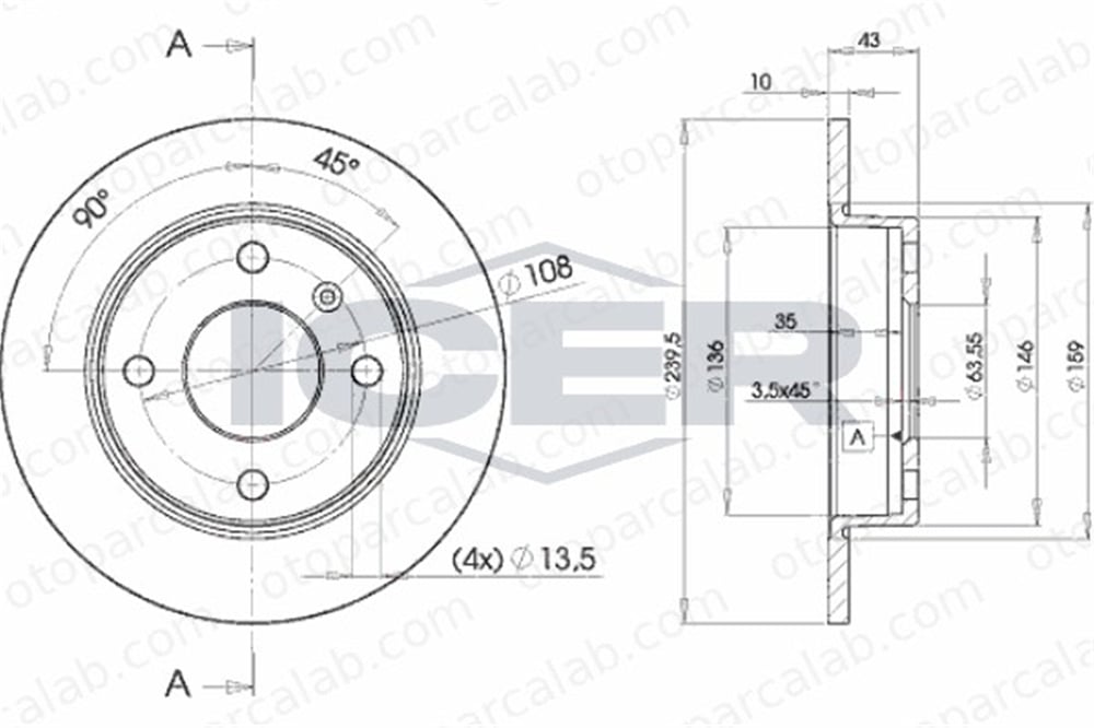 KRAFTVOLL 07040936 Fren Disk Ayna Ön Sağ ve Sol FORD FIESTA III ESCORT V 1107767 5022652
