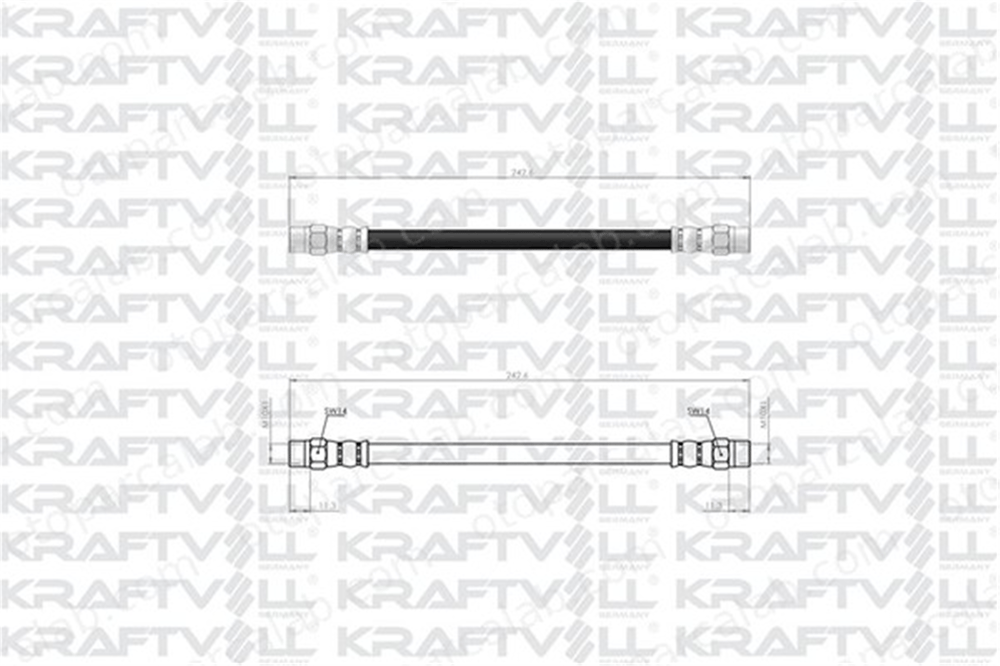 KRAFTVOLL 07080360 Fren Hortumu Arka Sağ veya Sol AUDI 100 C3 Sedan VOLVO 340-360 A0004282635 4282635