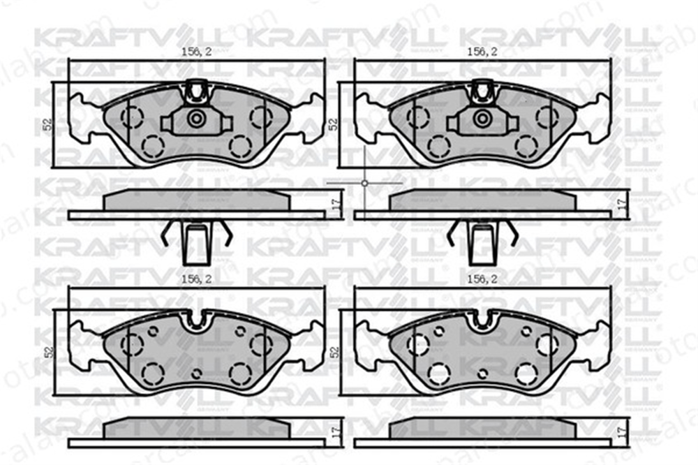 KRAFTVOLL 07160011 Fren Disk Balata Ön OPEL OMEGA A Station wagon OMEGA A 1605746 1605789