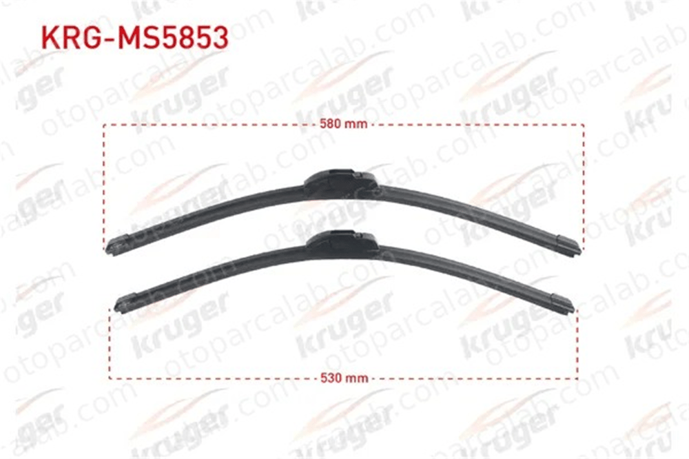 KRUGER MS5853 Silecek Süpürgesi Ön 580/530 mm - 23/21 inç FORD TRANSIT Panelvan/Van TRANSIT Platform şasi 6426AX 6423K5