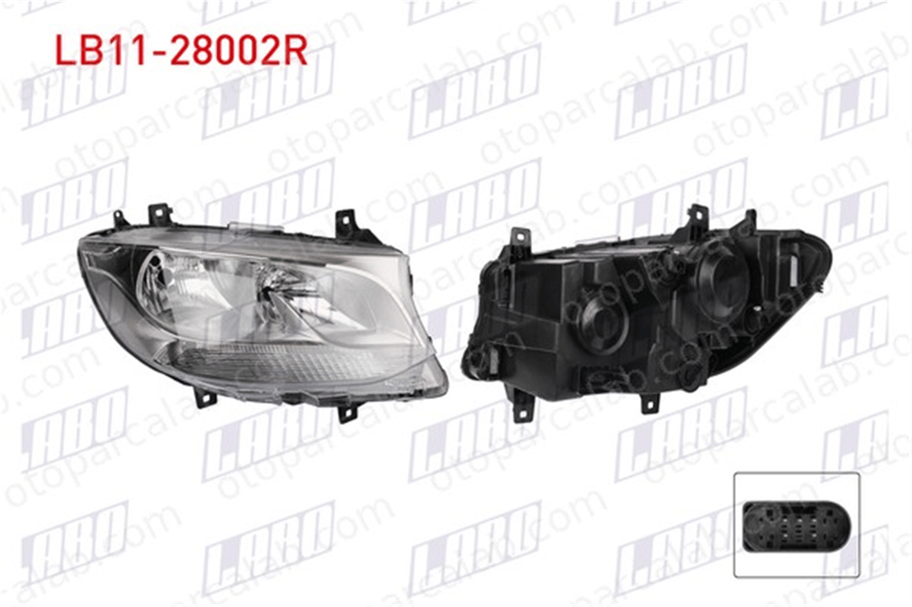LABO LB11-28002R Far Sağ MERCEDES-BENZ SPRINTER 3,5-t Panelvan/Van SPRINTER 3,5-t Platform şasi 9109060100 9109060300