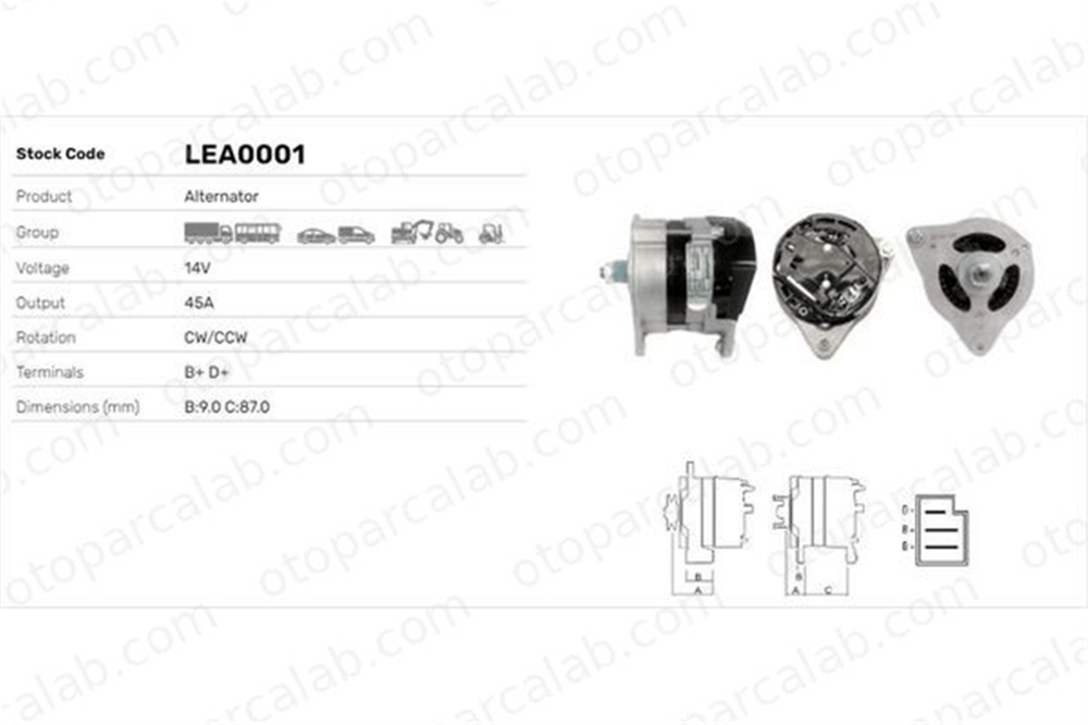 LUCAS ELEKTRIK LEA0001 Alternatör AUSTIN METRO I Fastback FORD ESCORT I 1504563 1537179
