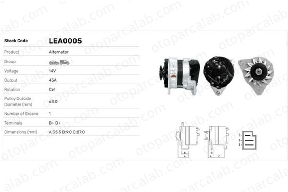 LUCAS ELEKTRIK LEA0005 Alternatör FORD ESCORT II CAPRI I PBNA0103 1485513