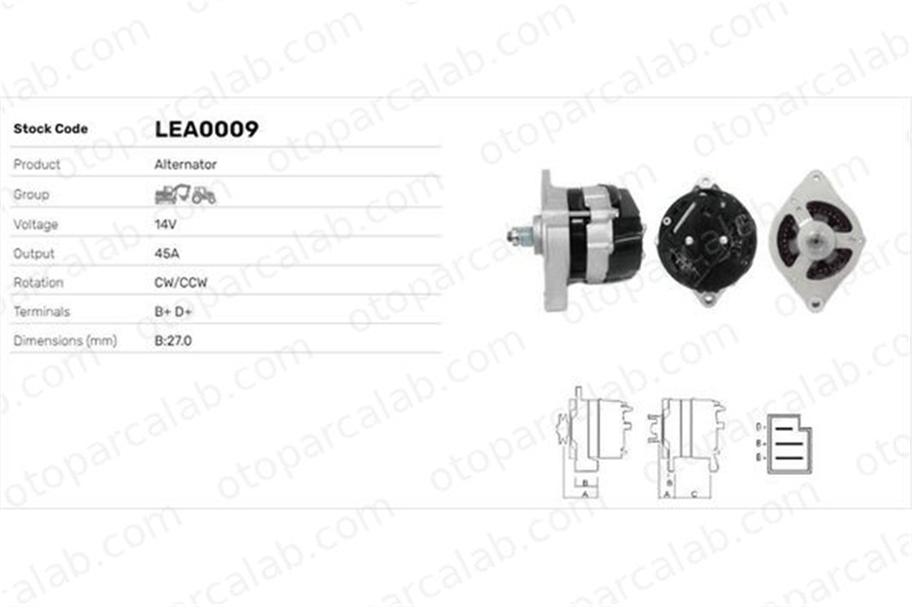 LUCAS ELEKTRIK LEA0009 Alternatör JAGUAR S-TYPE II XJ LEA0009 1676689M91