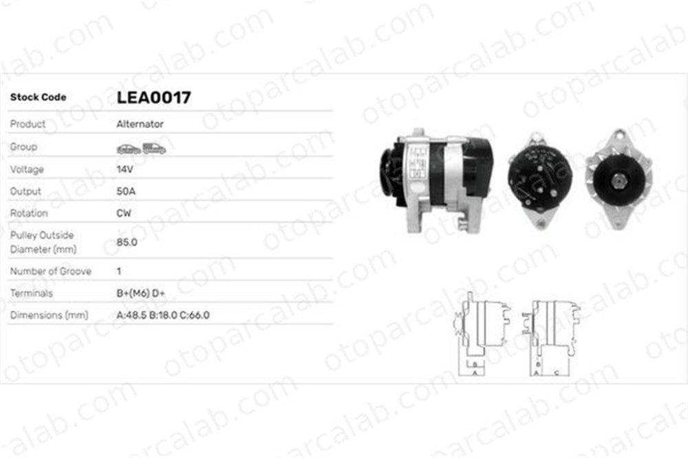 LUCAS ELEKTRIK LEA0017 Alternatör IVECO DAILY II Panelvan/Van DAILY II Platform şasi LEA0017 4799364