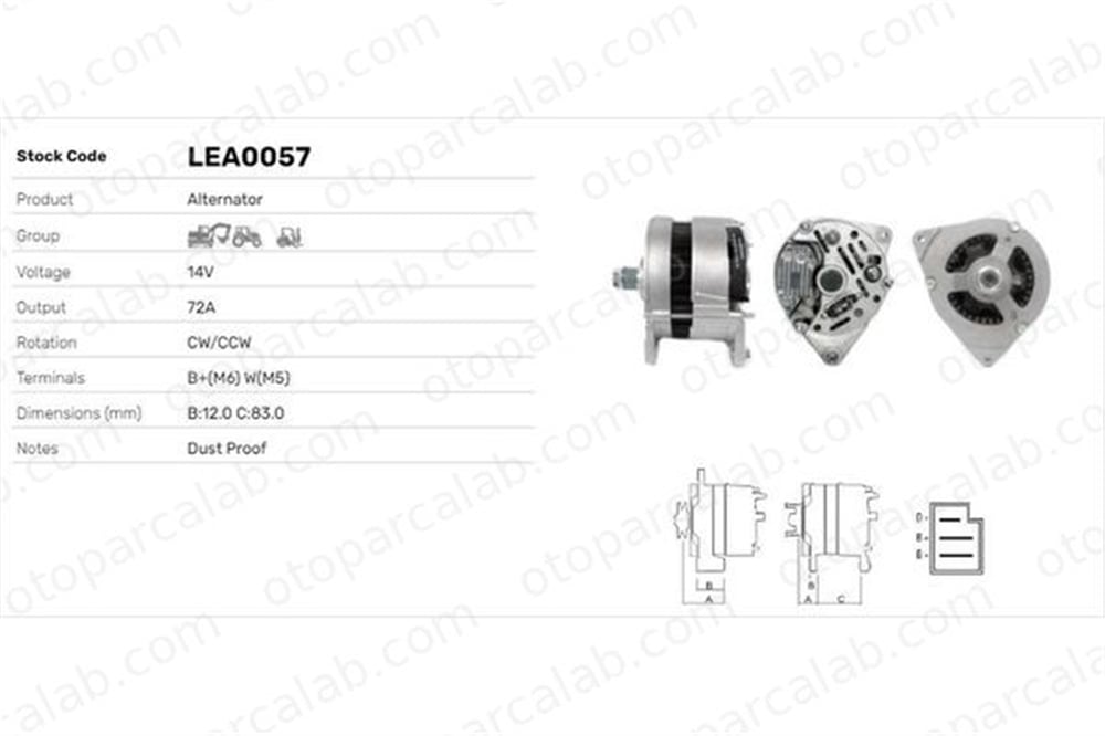 LUCAS ELEKTRIK LEA0057 Alternatör FORD FIESTA III ESCORT IV LEA0057 71426100