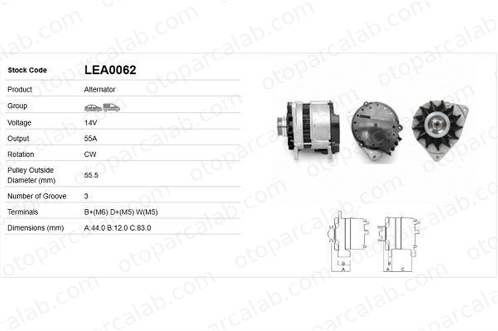 LUCAS ELEKTRIK LEA0062 Alternatör FORD SIERRA II SIERRA II Turnier LEA0062 5022269