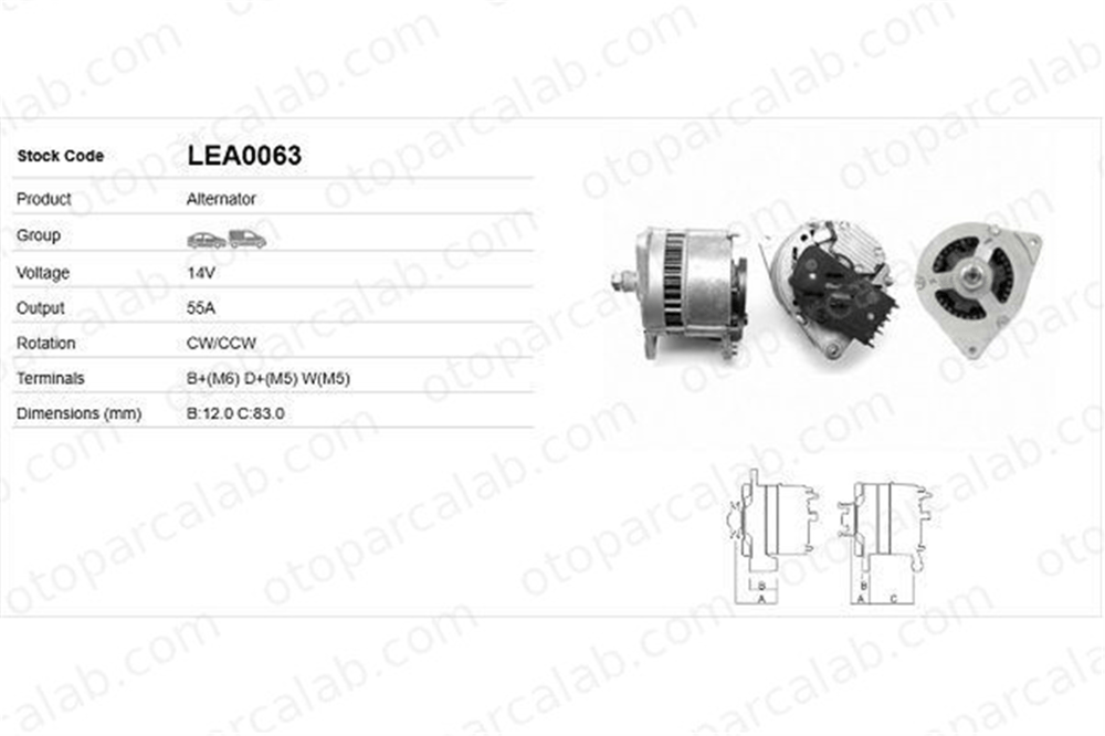 LUCAS ELEKTRIK LEA0063 Alternatör FORD ESCORT IV ESCORT IV Turnier LEA0063 5022269