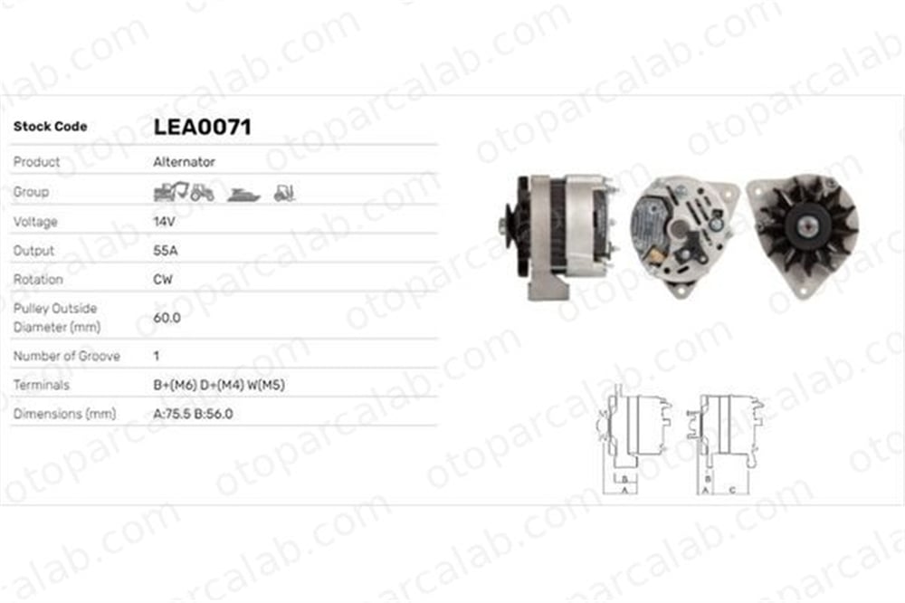 LUCAS ELEKTRIK LEA0071 Alternatör DEUTZ-FAHR AGROTRON DX LEA0071