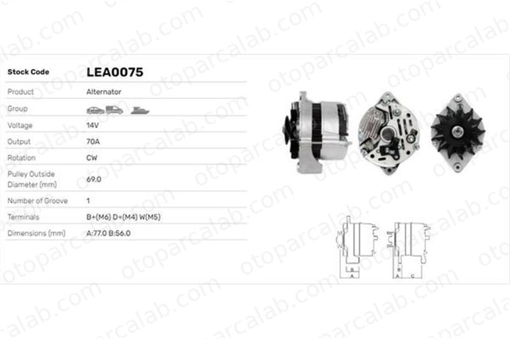 LUCAS ELEKTRIK LEA0075 Alternatör OPEL CORSA A Hatchback KADETT E LEA0075 1204041