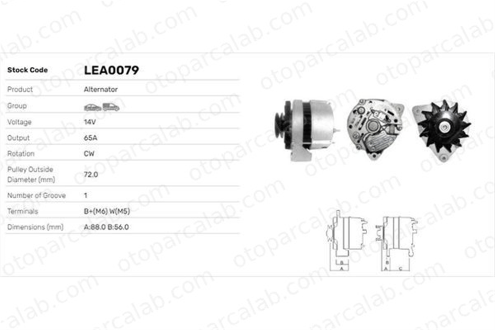 LUCAS ELEKTRIK LEA0079 Alternatör AUDI 80 B2 Sedan VW LT 40-55 I Panelvan/Van LEA0079 35903015B