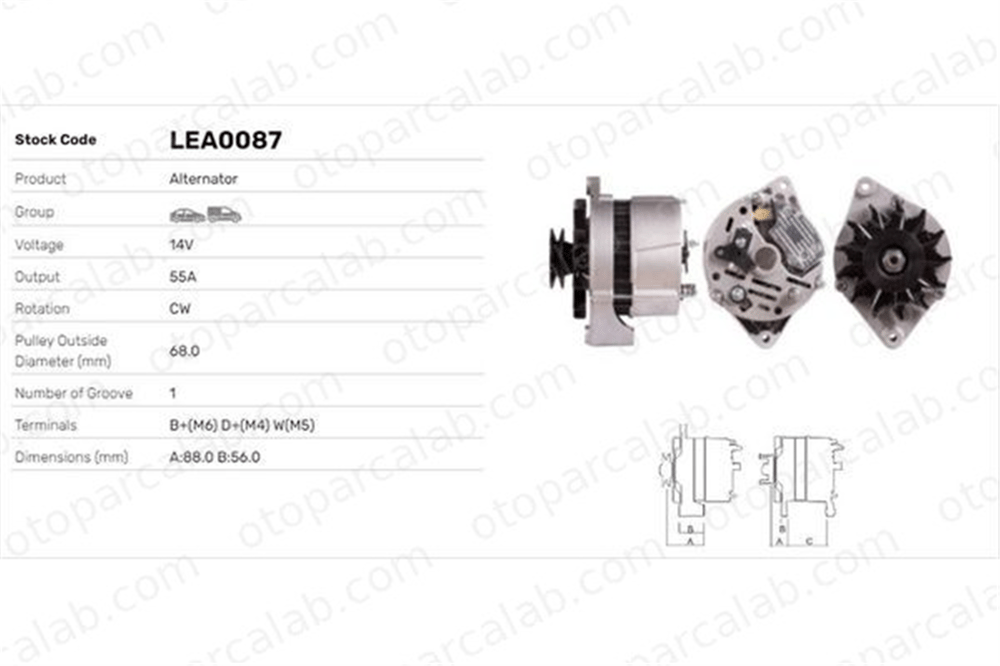LUCAS ELEKTRIK LEA0087 Alternatör OPEL KADETT E Hatchback ASCONA C LEA0087 1204009