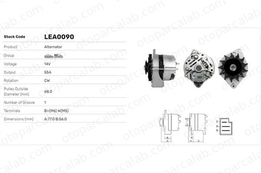 LUCAS ELEKTRIK LEA0090 Alternatör FIAT 90 66 LEA0090 7541775