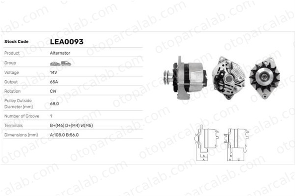 LUCAS ELEKTRIK LEA0093 Alternatör VW POLO Coupe POLO CLASSIC LEA0093 36903017GX