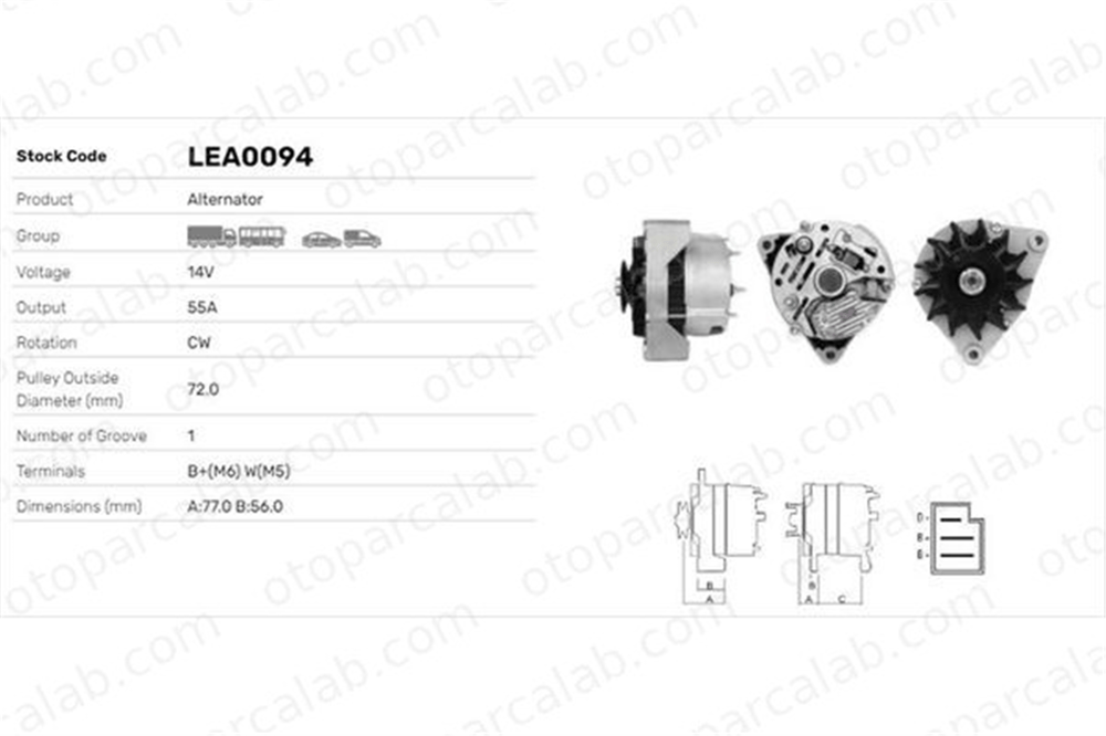 LUCAS ELEKTRIK LEA0094 Alternatör MERCEDES-BENZ 123 Sedan /8 LEA0094 21541202