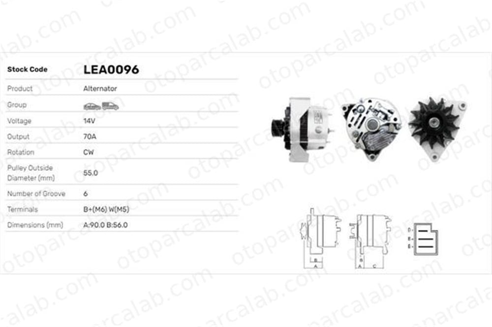 LUCAS ELEKTRIK LEA0096 Alternatör MERCEDES-BENZ 124 Sedan 190 LEA0096 61548702