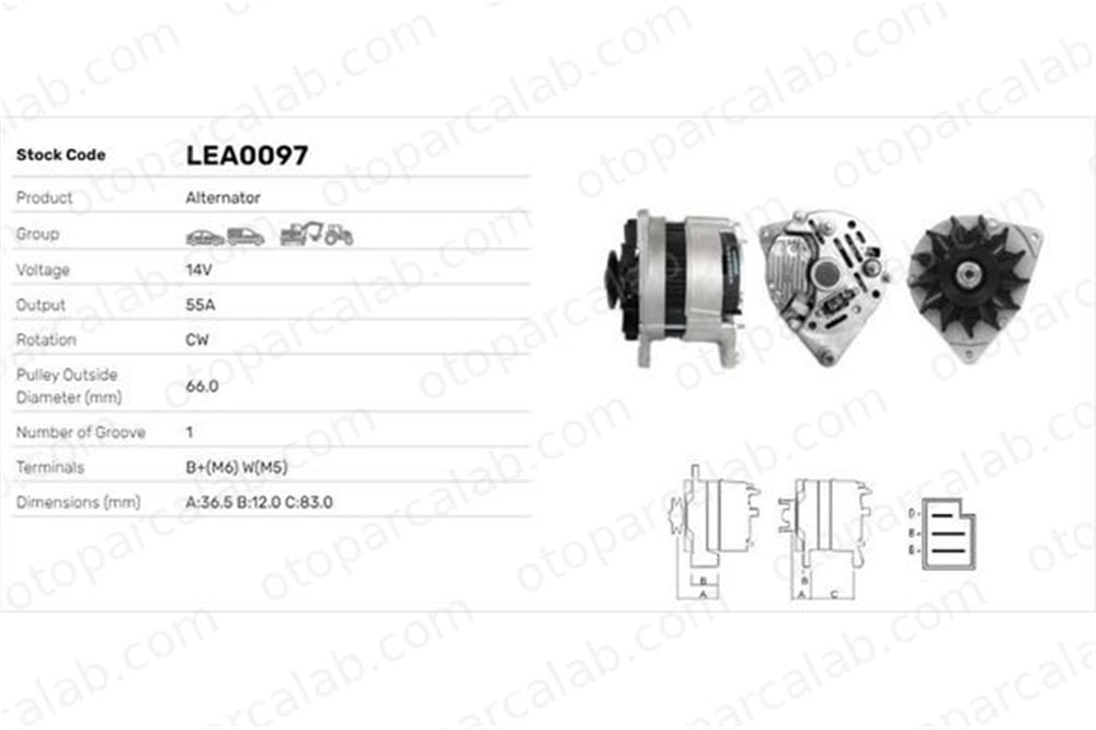 LUCAS ELEKTRIK LEA0097 Alternatör FORD TAUNUS CAPRI I LEA0097 1553520