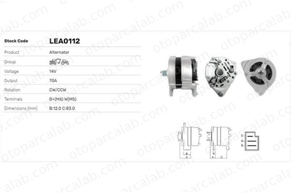 LUCAS ELEKTRIK LEA0112 Alternatör ROVER 800 800 Hatchback LEA0112 3478360M91