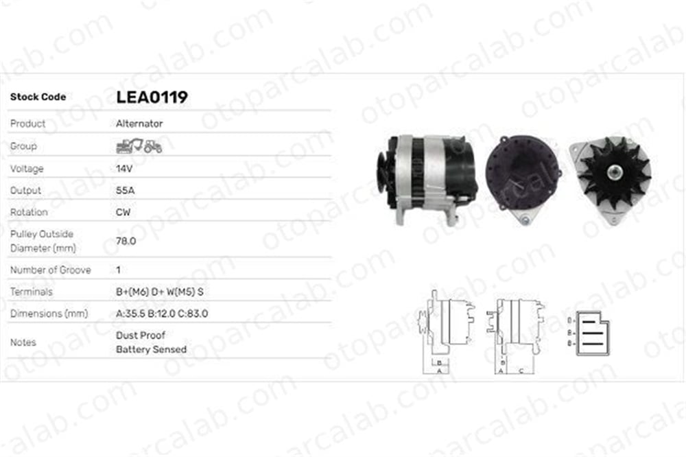 LUCAS ELEKTRIK LEA0119 Alternatör FORD FIESTA III FIESTA II LEA0119 86VB10300AA