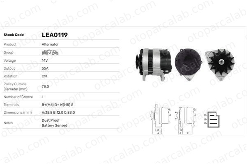 LUCAS ELEKTRIK LEA0119 Alternatör FORD FIESTA III FIESTA II 86VB10300AA E7NN10B376AB