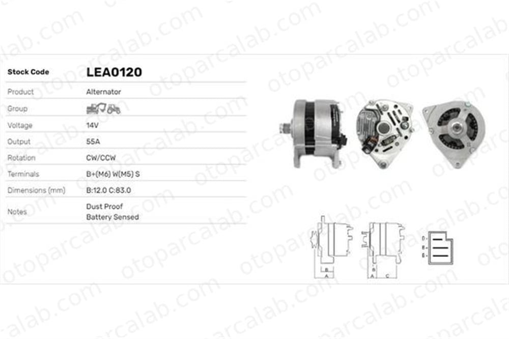 LUCAS ELEKTRIK LEA0120 Alternatör FORD FIESTA III FIESTA II LEA0120 86VB10300AA