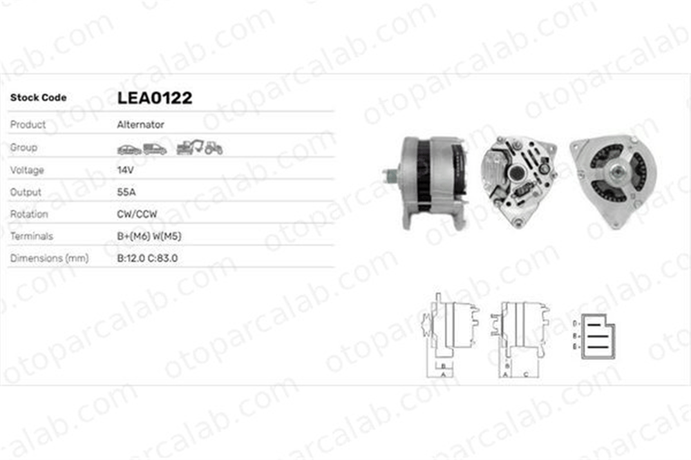 LUCAS ELEKTRIK LEA0122 Alternatör FORD TAUNUS V ESCORT III 5021162 82FB10300EA