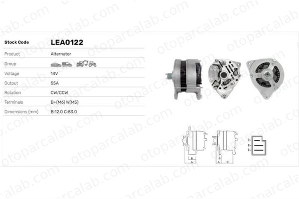 LUCAS ELEKTRIK LEA0122 Alternatör FORD TAUNUS V ESCORT III LEA0122 5021162