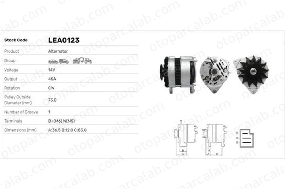 LUCAS ELEKTRIK LEA0123 Alternatör ROVER MAESTRO Hatchback FORD ESCORT III Turnier LEA0123 3698016M91