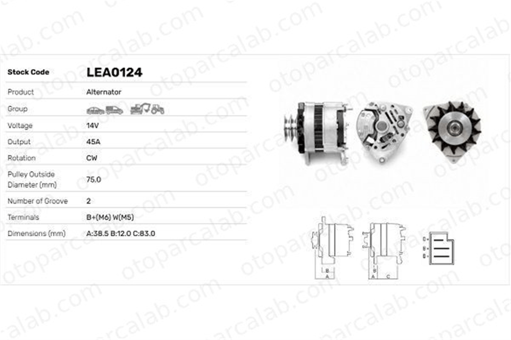 LUCAS ELEKTRIK LEA0124 Alternatör ROVER MAESTRO Hatchback FORD ESCORT III Turnier LEA0124 3698017M91