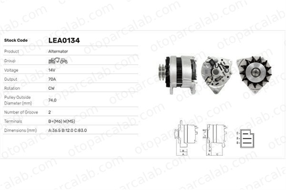 LUCAS ELEKTRIK LEA0134 Alternatör ROVER 800 800 Hatchback LEA0134 3478360M91