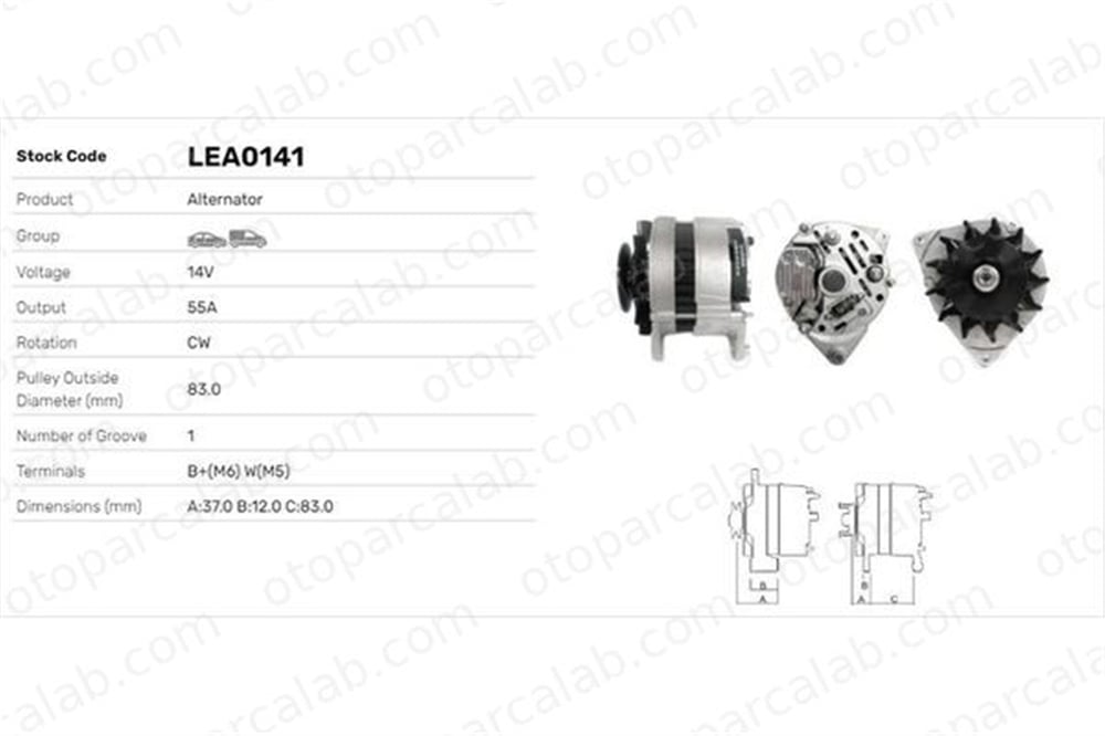 LUCAS ELEKTRIK LEA0141 Alternatör FORD GRANADA II ESCORT IV LEA0141 5023521