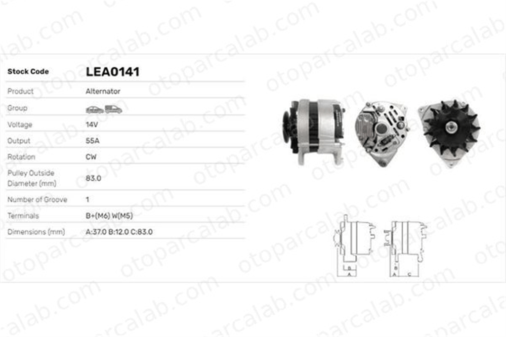 LUCAS ELEKTRIK LEA0141 Alternatör FORD GRANADA II ESCORT IV 5023521 5026102
