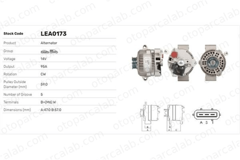 LUCAS ELEKTRIK LEA0173 Alternatör FORD MONDEO II MONDEO II Sedan LEA0173 1021397