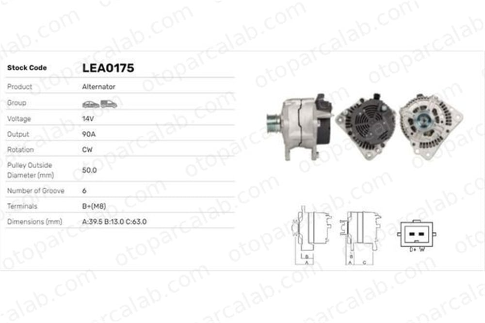 LUCAS ELEKTRIK LEA0175 Alternatör SEAT CORDOBA IBIZA II LEA0175 1031896
