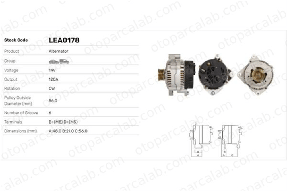 LUCAS ELEKTRIK LEA0178 Alternatör VOLVO V70 I S70 LEA0178 7701042288