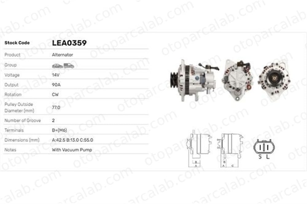 LUCAS ELEKTRIK LEA0359 Alternatör HYUNDAI GALLOPER II H100 Panelvan/Van LEA0359 3730042542