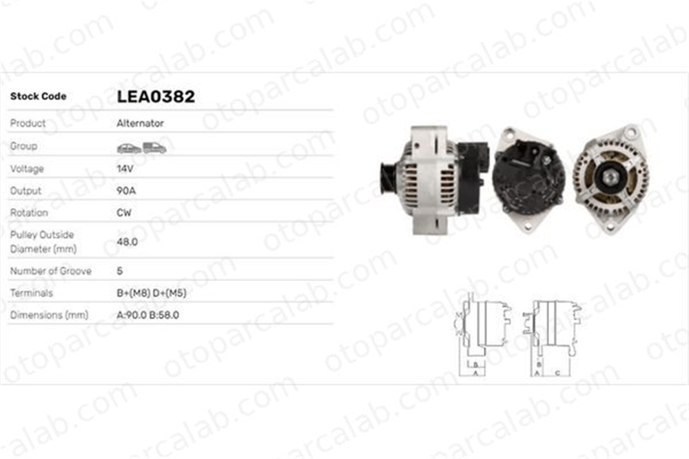 LUCAS ELEKTRIK LEA0382 Alternatör ROVER 200 II Hatchback 400 II LEA0382 63320218