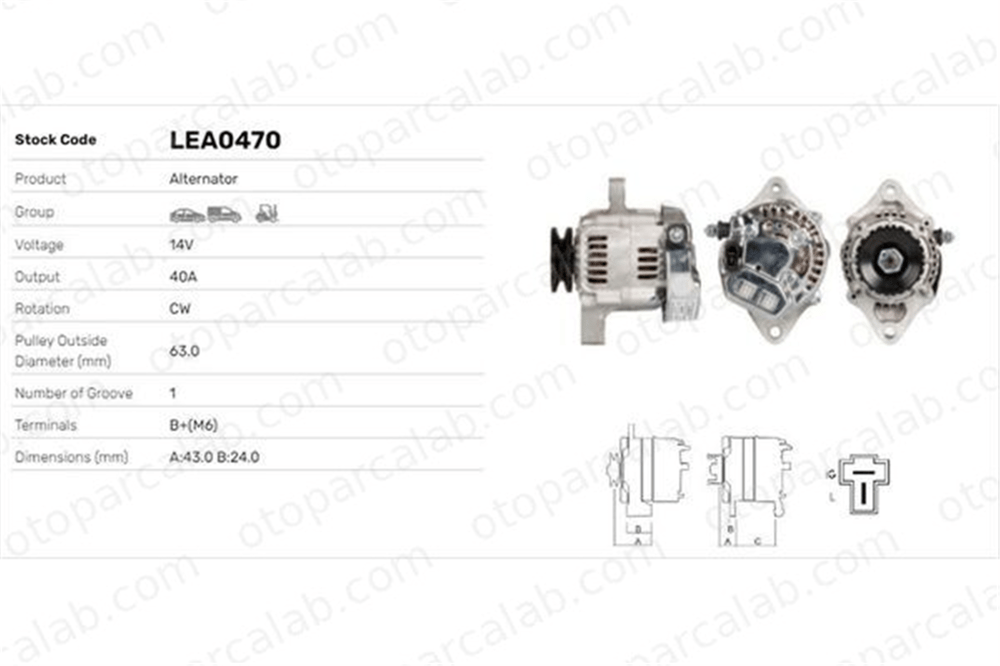 LUCAS ELEKTRIK LEA0470 Alternatör DAIHATSU CHARADE III HIJET Panelvan/Van LEA0470 2706087201
