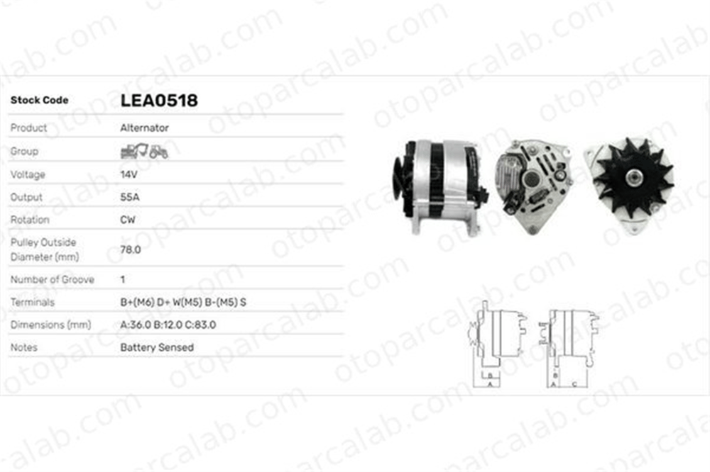 LUCAS ELEKTRIK LEA0518 Alternatör FORD GRANADA II ESCORT IV 81863039 82BB10300HA