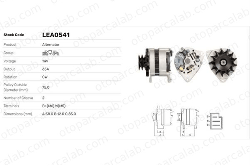 LUCAS ELEKTRIK LEA0541 Alternatör FORD ESCORT IV FIESTA II LEA0541 3536265M91
