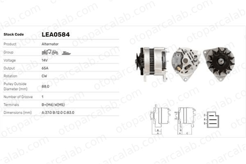 LUCAS ELEKTRIK LEA0584 Alternatör FORD FIESTA I FIESTA Kasa/eğik arka LEA0584 6005706647