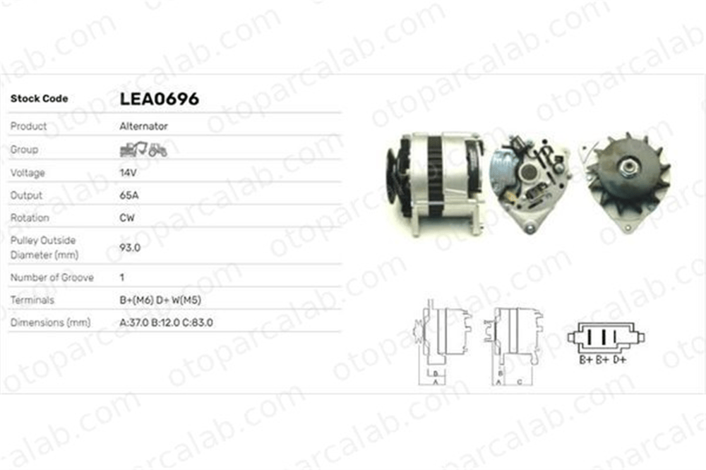 LUCAS ELEKTRIK LEA0696 Alternatör FORD ESCORT II ESCORT IV LEA0696 836664037
