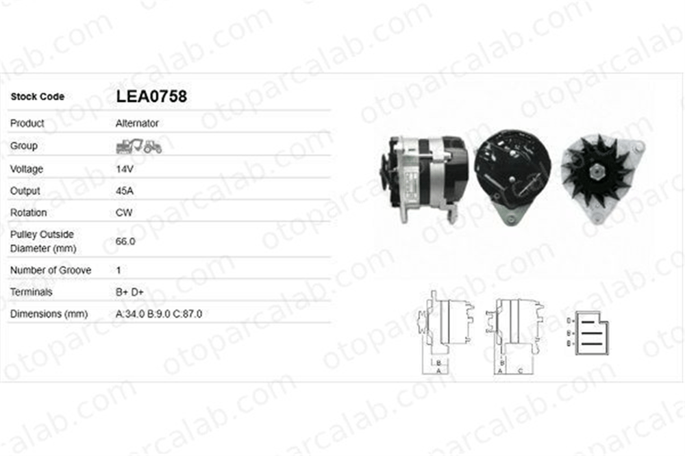 LUCAS ELEKTRIK LEA0758 Alternatör FORD ESCORT II TRANSIT Minibüs/Otobüs 448206 5003657