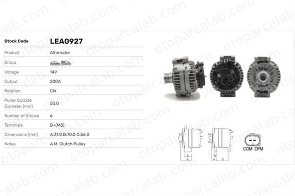 LUCAS ELEKTRIK LEA0927 Alternatör MERCEDES-BENZ VITO Minibüs/Otobüs VITO / MIXTO Panelvan/Van LEA0927 131542102