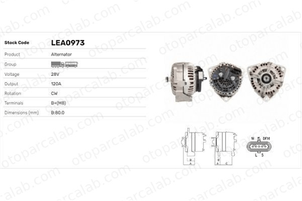 LUCAS ELEKTRIK LEA0973 Alternatör MAN F90 TGS I 51261017278 51261017283